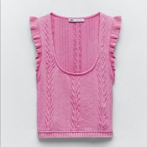 HOT PINK cable knit sweater from Zara 🎀